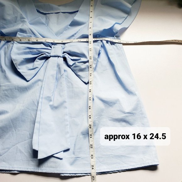 Giant Bow | Italian Blouse Light Blue | Small - Picture 12 of 13